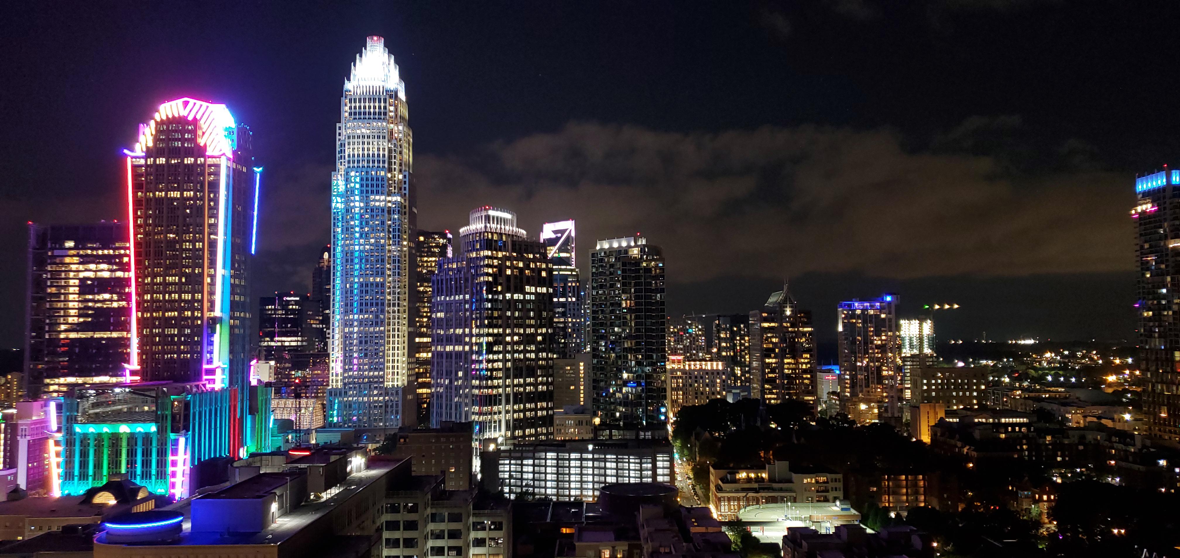 Charlotte skyline lighting